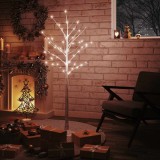 VidaXL Mesteacăn cu LED, alb, 72 LED-uri alb calde, 150 cm