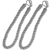 Set 2 Cordoane Draperii/Perdele Pufo Classic, Gri, 35cm - Sistem Prindere Decorativ