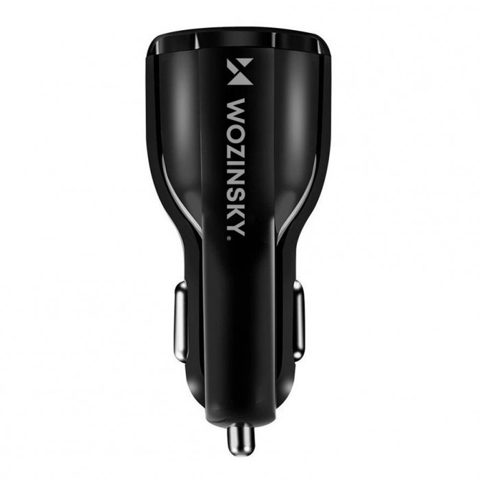 &Icirc;ncărcător auto 2xUSB negru WCC-02 Wozinsky