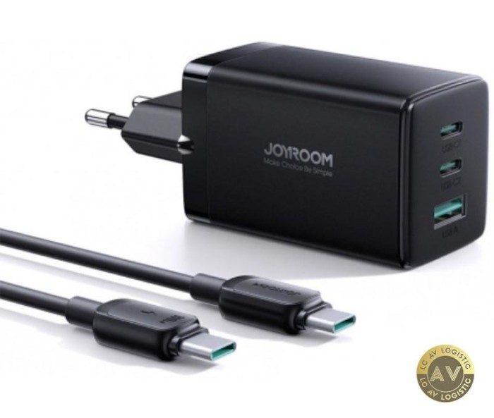 Incarcator Retea Cu Cablu USB-C Joyroom TCG01 65W 3.25A 1 x USB-A - 2 x USB-C Negru