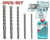TOTAL - SET BURGHIE ROTOPERCUTOR SDS PLUS: 5 BUC (INDUSTRIAL)