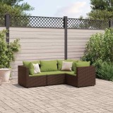 vidaXL Set mobilier de grădină cu perne, 4 piese, maro, poliratan 3308078