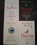 Yuval Noah Harari - set 4 cărți Sapiens; Homo Deus; 21 de lecții; Nexus, 2017-2024