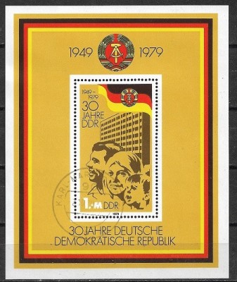Germania DDR 1979 - Aniversari bloc stampilat foto