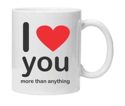 Cana alba personalizata &amp;quot;I love you more than anything&amp;quot;, INOVATIX&amp;reg;. 330ml foto