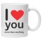 Cana alba personalizata &quot;I love you more than anything&quot;, INOVATIX&reg;. 330ml
