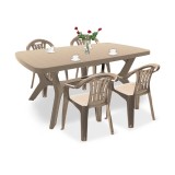 Cumpara ieftin Set de mobilier de grădină Balorca 4+1 &icirc;n culoarea cappuccino
