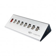 HUB extern LOGILINK conectare prin USB 2.0 alimentare retea 220 V argintiu UA0225 foto