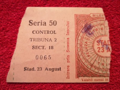 Bilet meci fotbal (vechi) RAPID Bucuresti - UTA ARAD (27.08.1972) foto