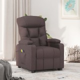 VidaXL Fotoliu de masaj electric, maro &icirc;nchis, material textil