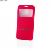 Husa Flip S-View Window Compatibila Samsung Galaxy S5 Mini G800, Rosu