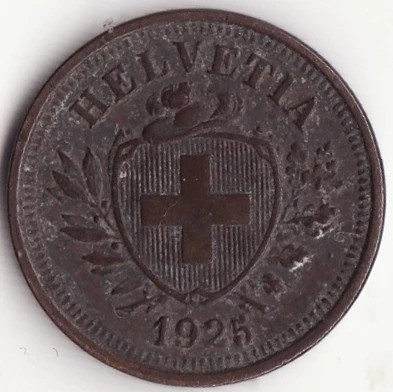 Moneda Elvetia - 1 Rappen 1925 - B foto