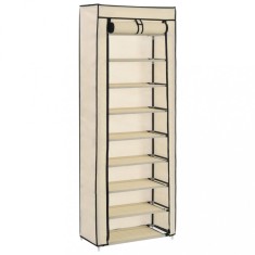 vidaXL Pantofar cu husă, crem, 57 x 29 x 162 cm, material textil