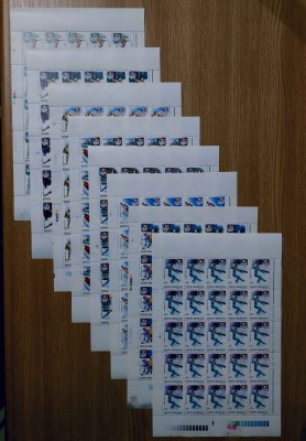 RO 1992 LP 1274 &amp;quot;JO Iarna , Albertville&amp;quot;,serie in coli de 25 , EROARE cat.! ,MNH foto