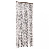 Cumpara ieftin Perdea pentru insecte, gri taupe si alb, 90 x 220 cm, chenille