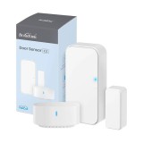 Set Senzor Inteligent pentru Usi BroadLink DS4 cu Hub S3, Compatibil Alexa si Google Assistant, 6.5x5x4cm