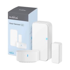 Set Senzor Inteligent pentru Usi BroadLink DS4 cu Hub S3, Compatibil Alexa si Google Assistant, 6.5x5x4cm