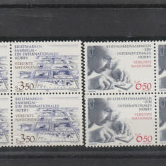 Natiunile Unite Vienna 1986-Colectionare timbre,bloc 4,dantelate,MNH,Mi.60-61
