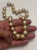 COLIER 29 PERLE NATURALE Foarte MARI - &quot;Golden South Sea Pearl&quot; - 12000$
