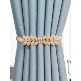 Cumpara ieftin Set 2 Accesorii Metalice Decorative Pentru Draperii Si Perdele, Frunza Aurie - 579480