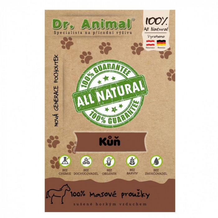 Dr.Animal 100% f&acirc;șii carne de cal 80 g