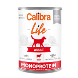 Calibra Life Mono Protein, Vită cu Morcovi, Conservă hrană umedă mono proteică fără cereale c&acirc;ini, (pate), 400g