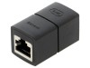 Cuplor RJ45 negru 1:1 soclu dublu