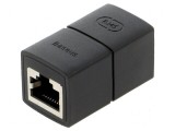 Cuplor RJ45 negru 1:1 soclu dublu