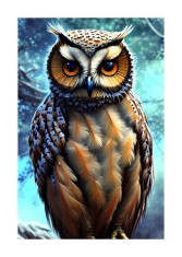 Sticker decorativ, Bufnita, Albastru, 85 cm, 6392ST foto