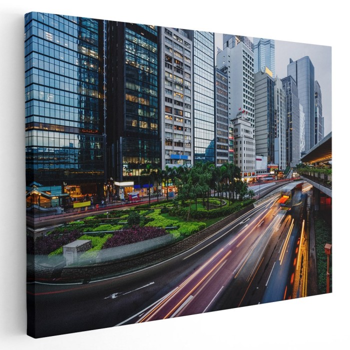 Tablou peisaj urban cu cladiri moderne Tablou canvas pe panza CU RAMA 30x40 cm