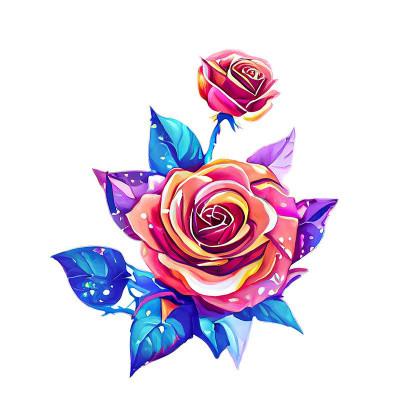 Sticker decorativ, Trandafiri, Roz, 60 cm, 7534ST foto