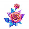 Sticker decorativ, Trandafiri, Roz, 60 cm, 7534ST