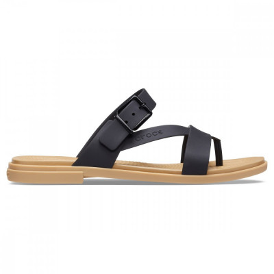 Sandale Crocs Tulum Toe Post Sandal Negru - Black/Tan foto