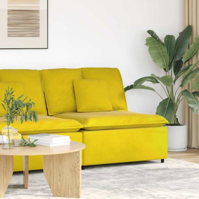 vidaXL Modul central canapea modulară cu perne, galben, 100 cm 4104435 foto