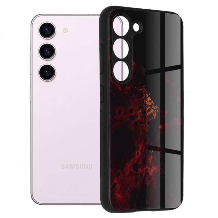 Husa pentru Samsung Galaxy S23, Techsuit Glaze Series, Red Nebula
