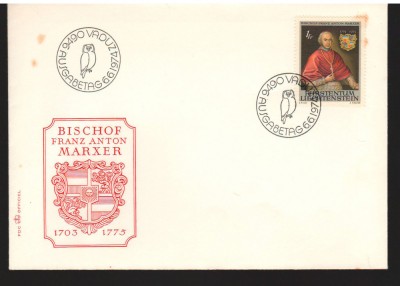 CPIB17017 INTREG POSTAL - F.D.C. BISCHOF FRANZ ANTON MARXER, 1974 foto