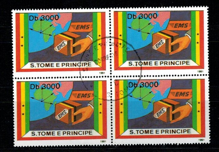 Sao Tome 1991 - expres stamp, bloc de 4 stampilat