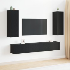 vidaXL Set mobila TV in 5 piese din lemn prelucrat de stejar negru foto