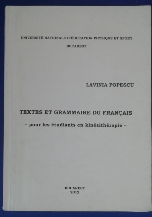 myh 32f - Lavinia Popescu - Textes et grammaire du francais - ed 2012