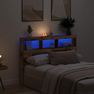 vidaXL Dulap pentru tăblie cu LED Lemn vechi 140x17x102 cm 863128 foto