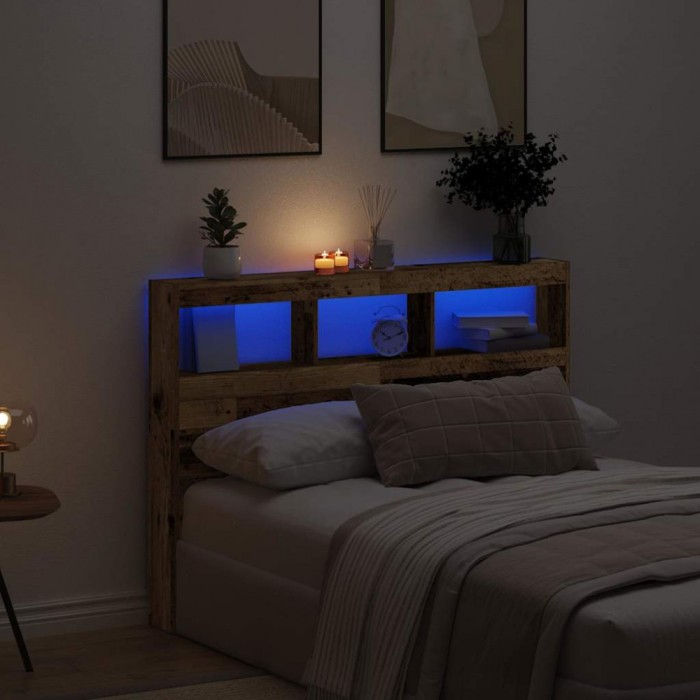 vidaXL Dulap pentru tăblie cu LED Lemn vechi 140x17x102 cm 863128