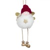 Ornament Brad Crăciun Inger, 20cm, Blană Albă, Căciulă Roșie, Pene și Cizme Aurii, Oem