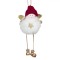 Ornament Brad Crăciun Inger, 20cm, Blană Albă, Căciulă Roșie, Pene și Cizme Aurii