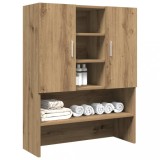 vidaXL Dulap Mașină Spălat Stejar 70.5x25.5x90cm, Mobilier Baie, Corp Baie, Rafturi Depozitare, Lemn