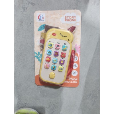 Jucarie Interactiva, Cyrax, Telefon Inteligent, Model Unicorn, Functii Educative, Muzicale si Voce, 4-6 ani, 19 x 11.5 cm, din Plastic, Galben foto