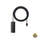Hub USB Baseus Lite 4 x USB-A 3.0 - 1 x USB-C 2m Negru WKQX030201