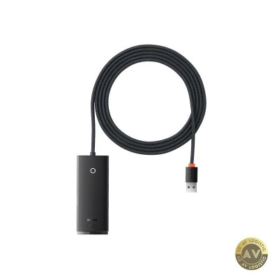 Hub USB Baseus Lite 4 x USB-A 3.0 - 1 x USB-C 2m Negru WKQX030201 foto