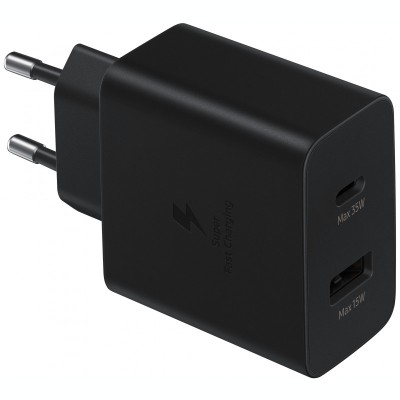 Incarcator Retea USB Samsung, Fast Charge, 35W, 1 X USB - 1 X USB Tip-C, Negru EP-TA220NBEGEU foto