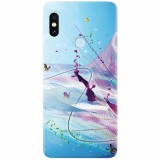 Husa silicon pentru Xiaomi Remdi Note 5 Pro, Artistic Paint Splash Purple Butterflies