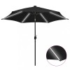 VidaXL Umbrelă de soare cu LED-uri, st&acirc;lp din aluminiu, negru, 300 cm 47366